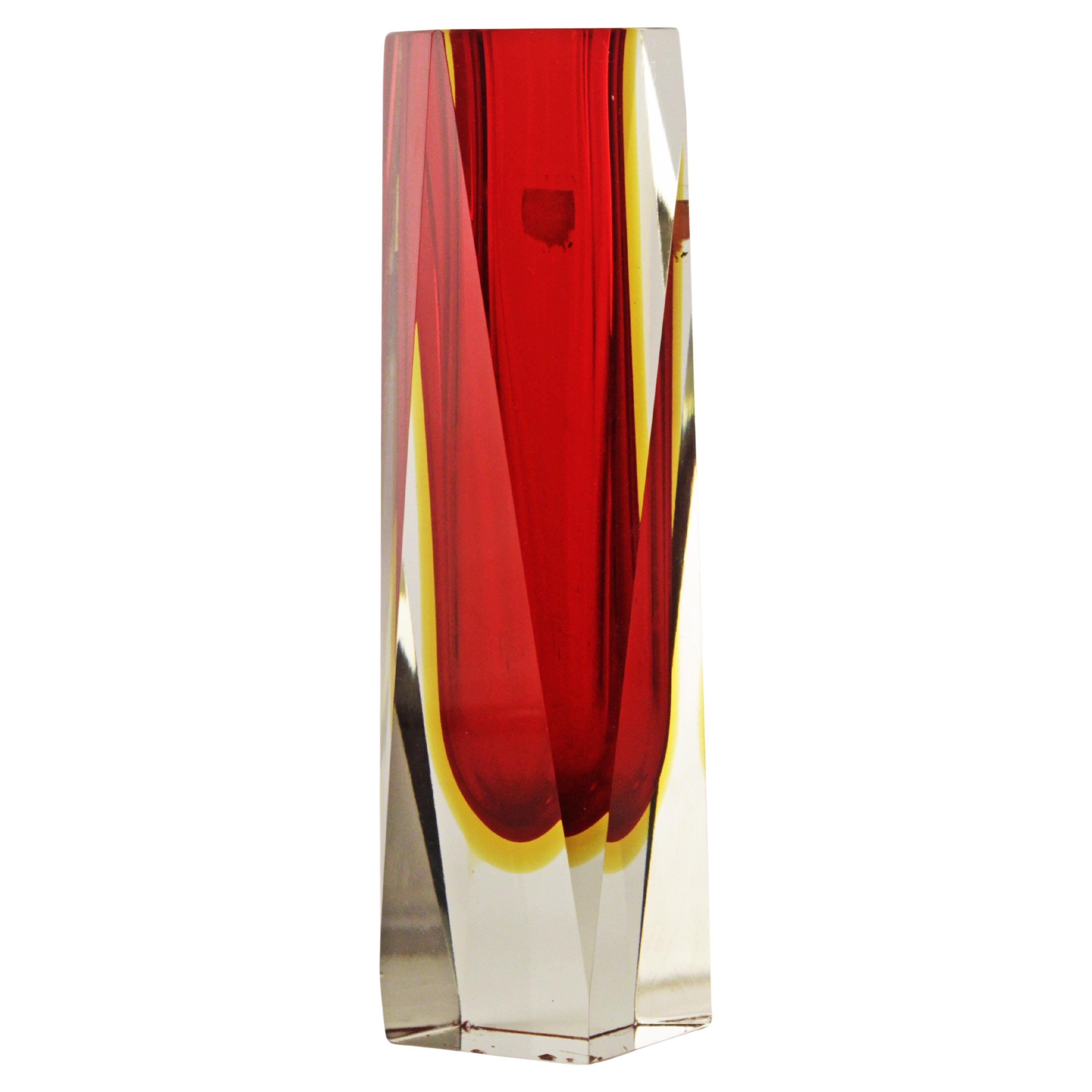 Murano rotes Glas Mitte des Jahrhunderts im Angebot