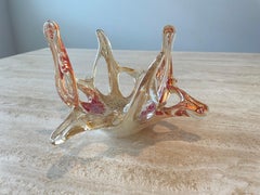 Murano Red and Gold Speckled Catch All Dish