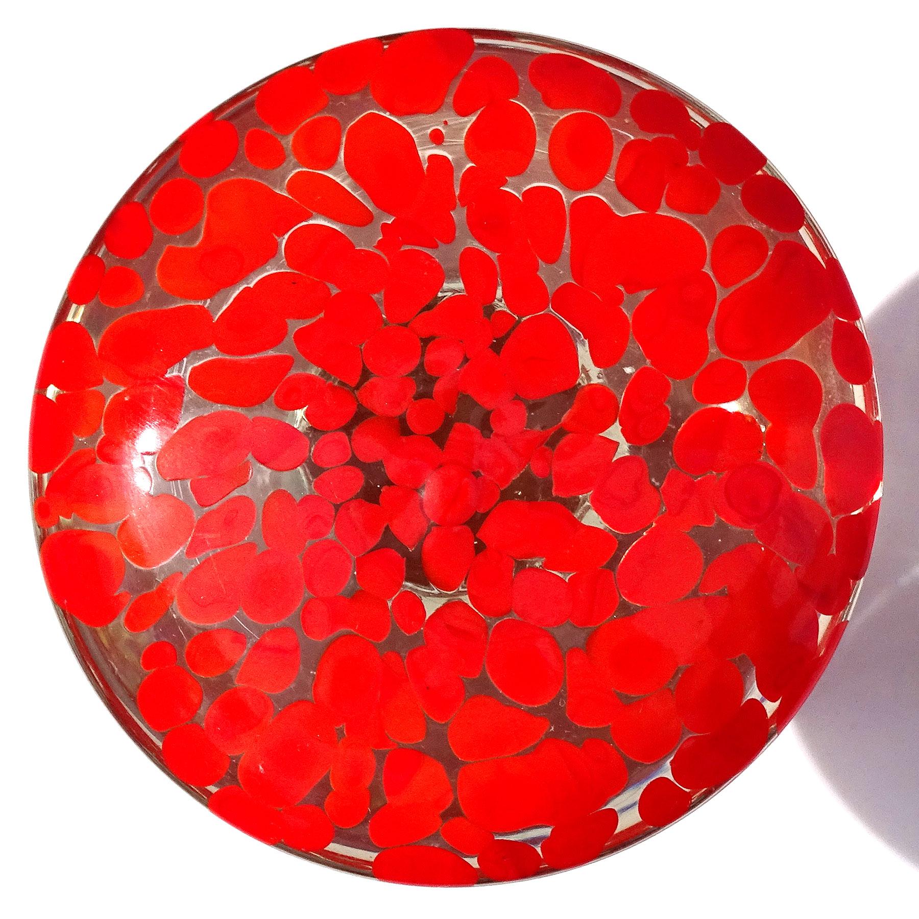Pisapapeles Murano Rojo Naranja Arte Italiano Vidrio Seta Seta Figurilla Hecho a mano
