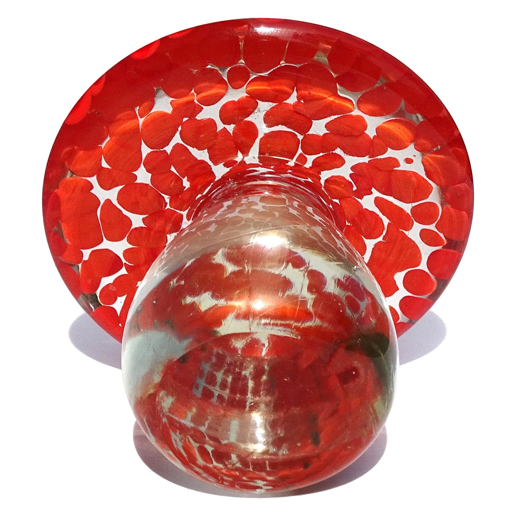 Pisapapeles Murano Rojo Naranja Arte Italiano Vidrio Seta Seta Figurilla 1