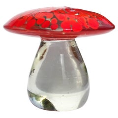 Pisapapeles Murano Rojo Naranja Arte Italiano Vidrio Seta Seta Figurilla