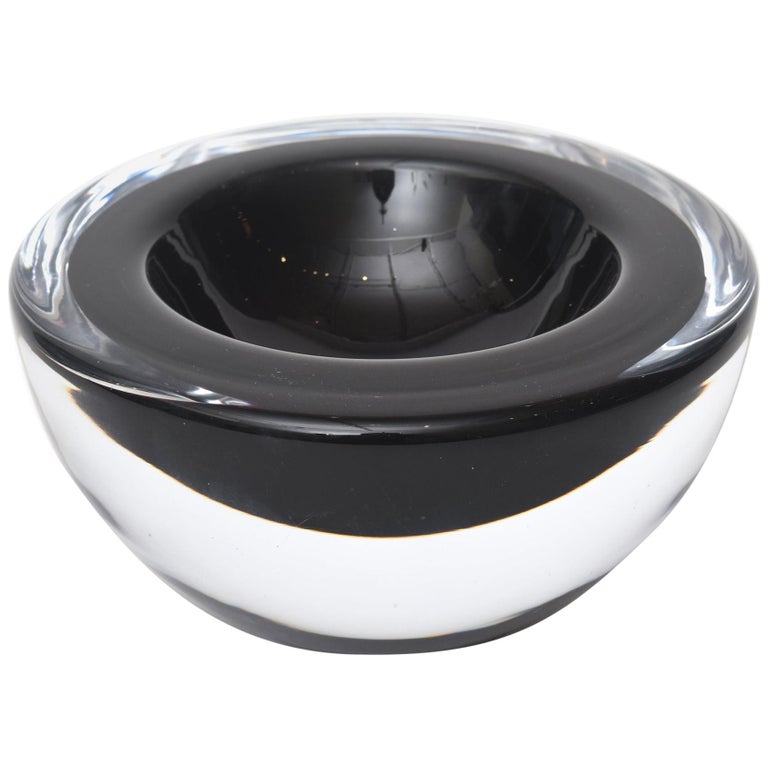 Murano Renato Anatra Sommerso Geode Glass Bowl Signed