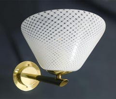 Murano Reticello Cup Sconce by Barovier e Toso