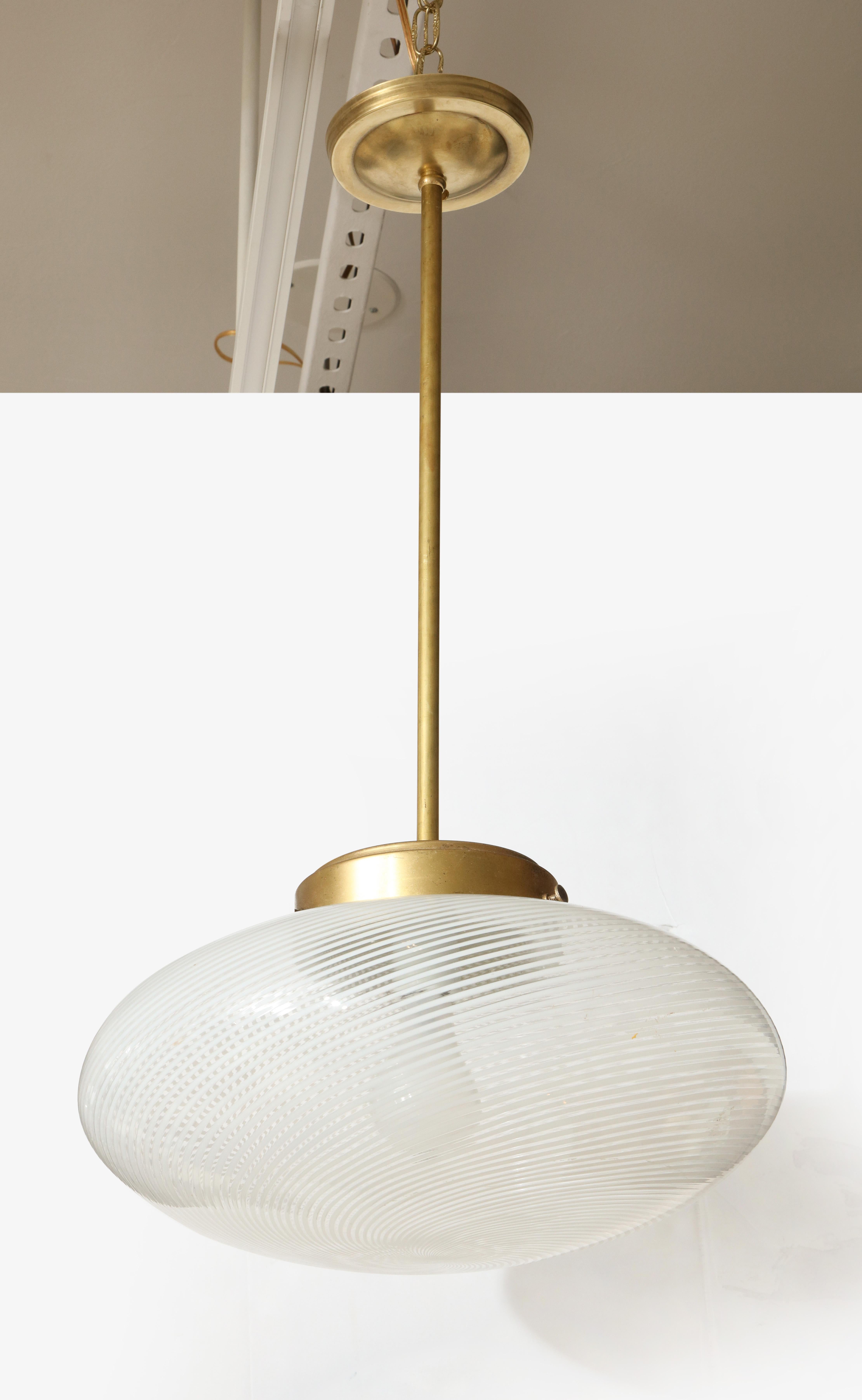 Lámpara de cristal Reticello de Murano by Venini mediados del siglo XX en venta