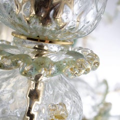 Murano Rezzonico Chandelier 10 Arms, Clear-multicolor glass  Multiforme