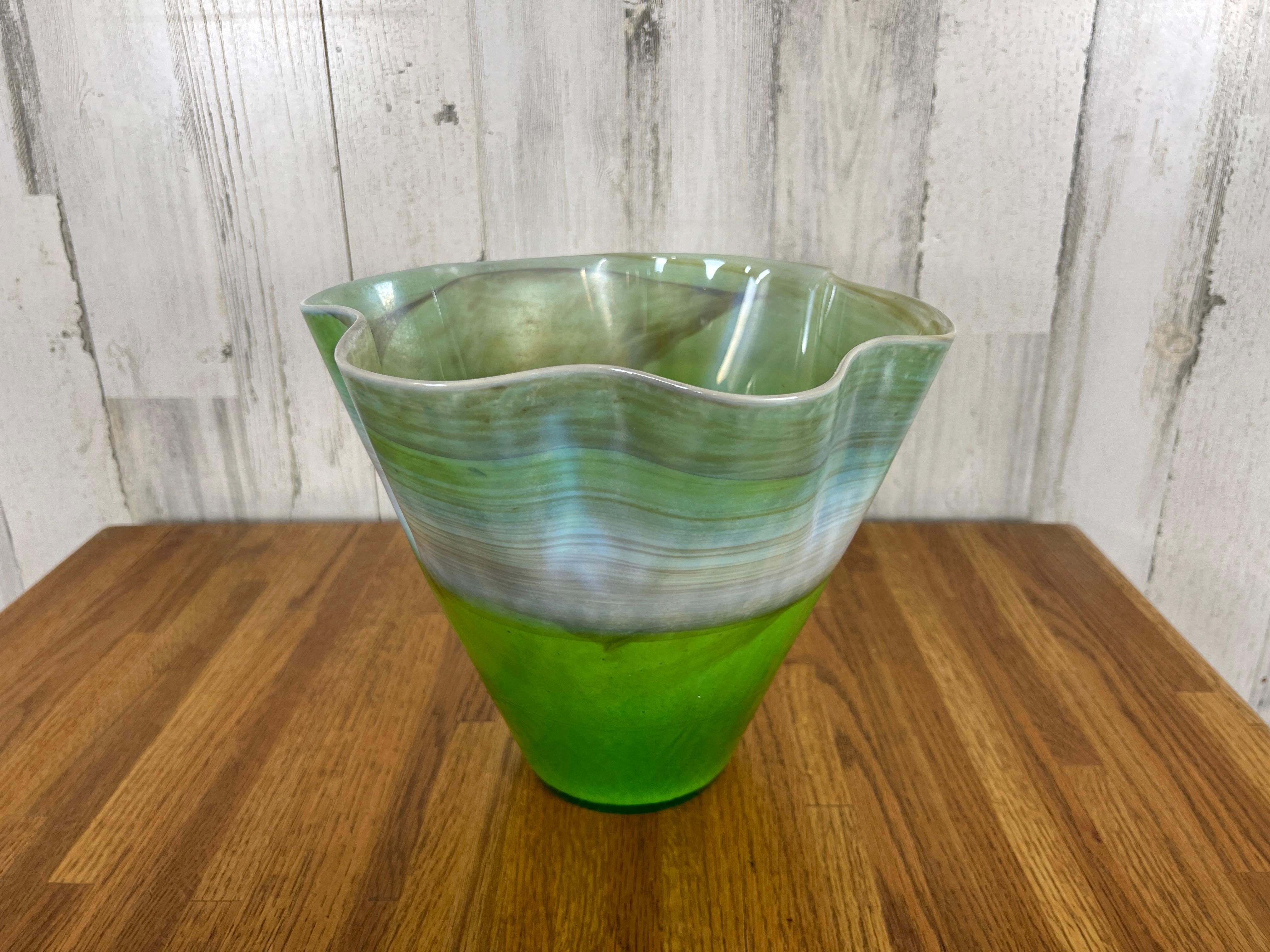  Murano Ribbon Glass Vase  For Sale 3