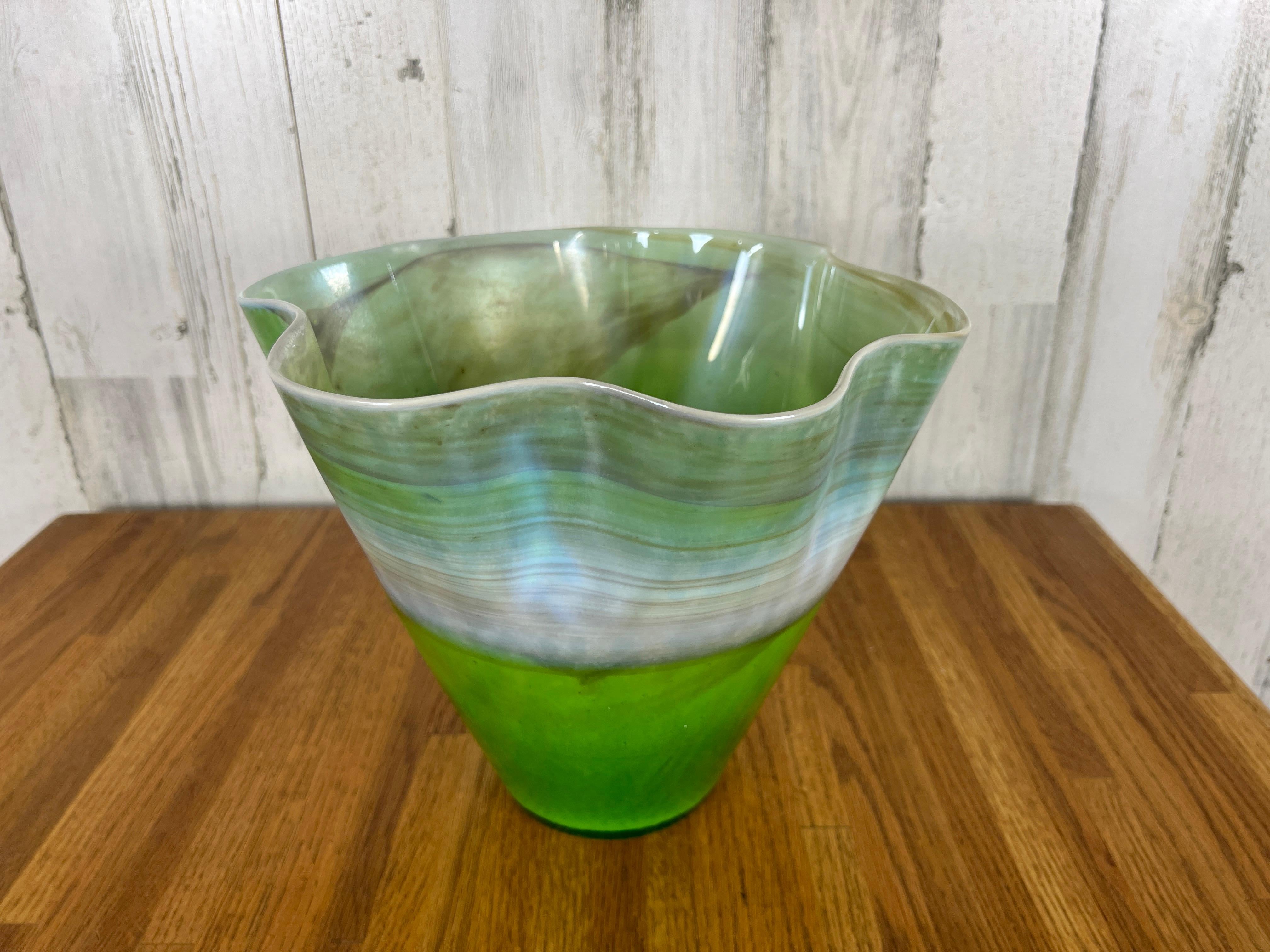 Murano Ribbon Glass Vase  For Sale 4