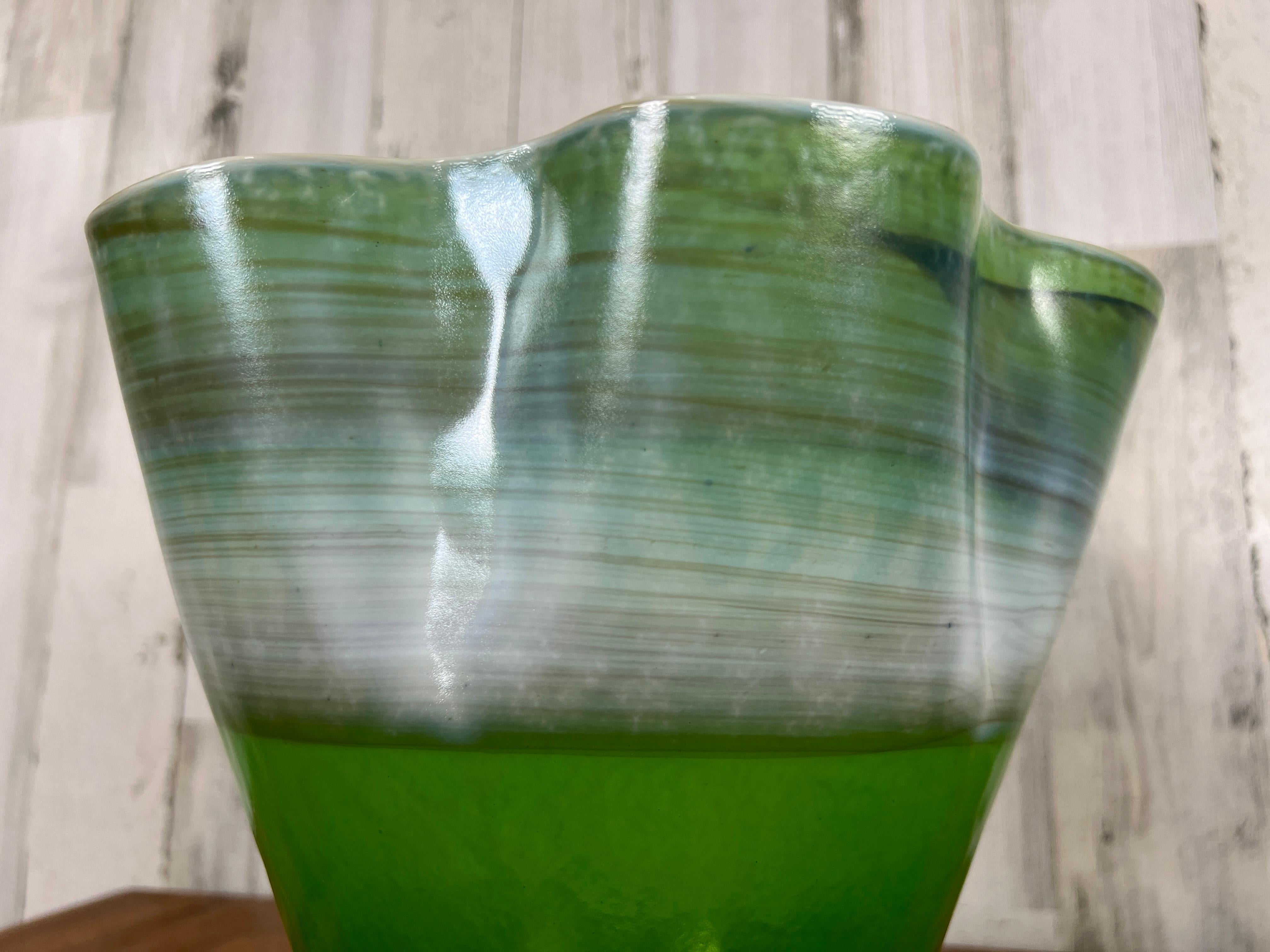  Murano Ribbon Glass Vase  In Good Condition For Sale In Denton, TX