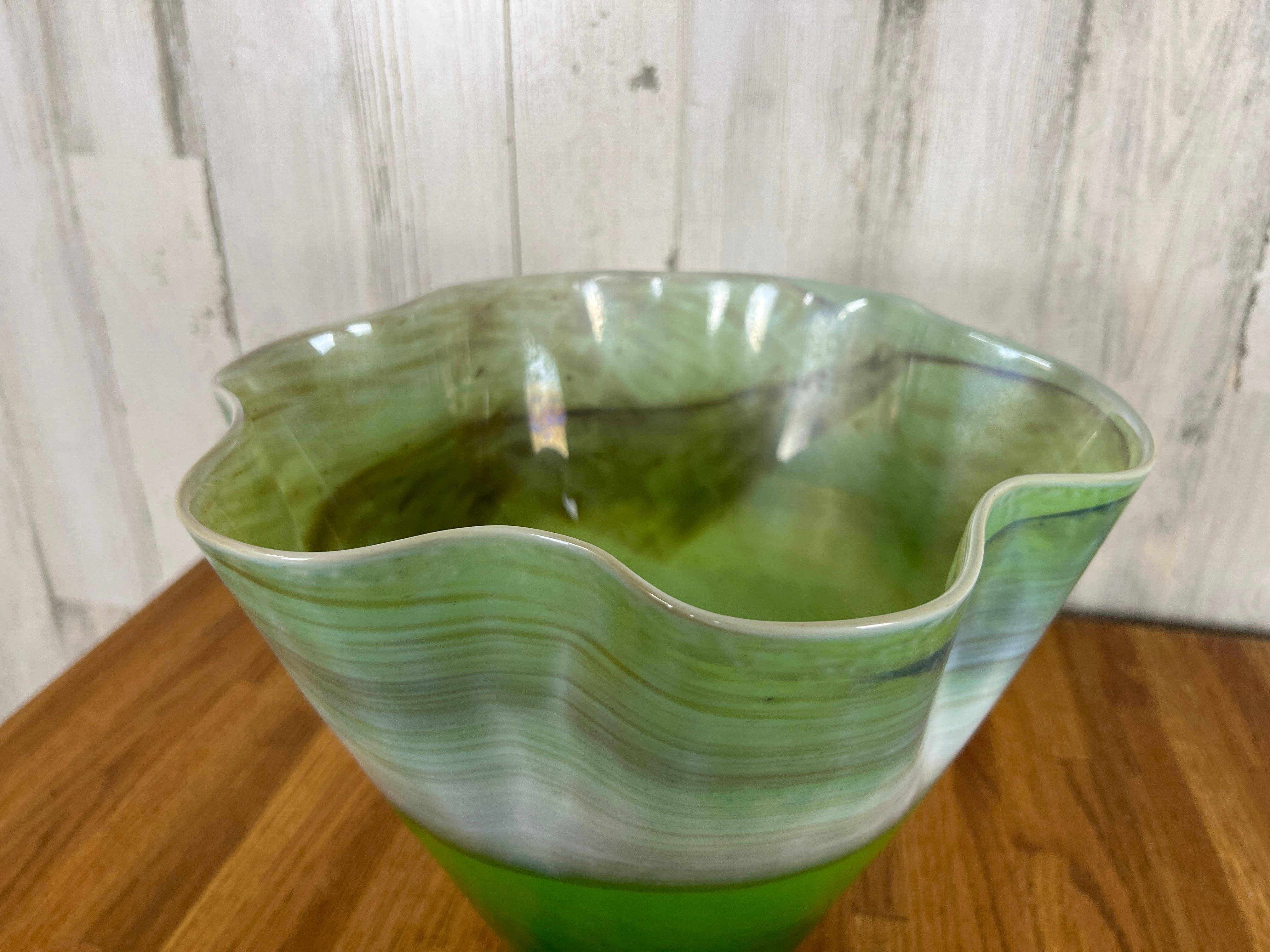 20th Century  Murano Ribbon Glass Vase  For Sale