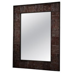 Murano Rose Gold Art Glass and Brass Art Deco Italian Console Wall Mirror, 2020