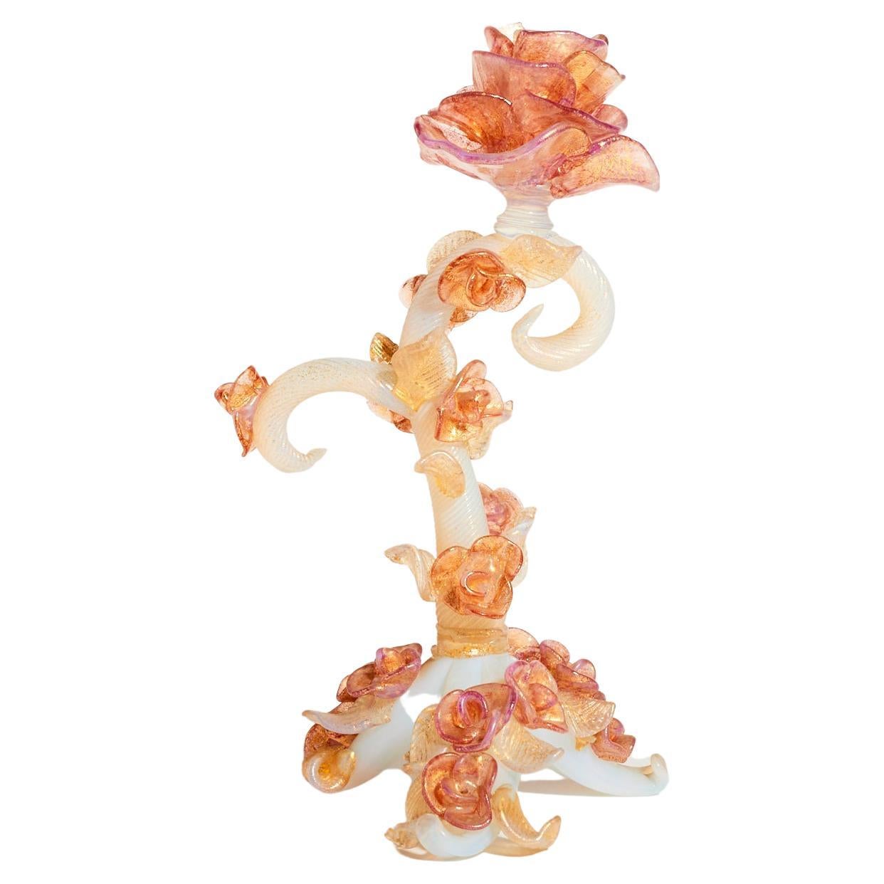 Murano Rose Vine Candle Holder