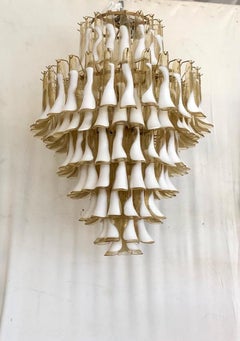 Araña Redonda de Murano Ambra / Color Blanco Mediados de Siglo, 2000