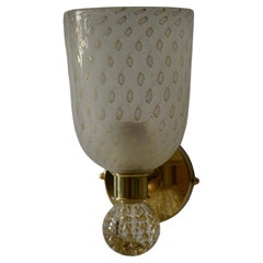 Murano Round Art Glass and Brass Gold Color Wall Light and Sconces, 2020
