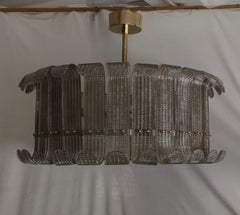 Lámparas y colgantes redondos de cristal artístico de Murano y latón de mediados de siglo, 2000