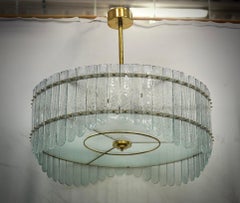 Murano Round Art Glass and Brass Midcentury Chandeliers and Pendant, 2020