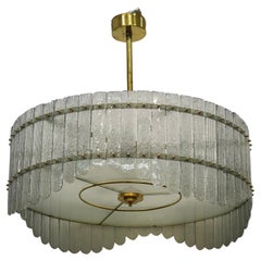 Murano Round Art Glass and Brass Midcentury Chandeliers and Pendant, 2020