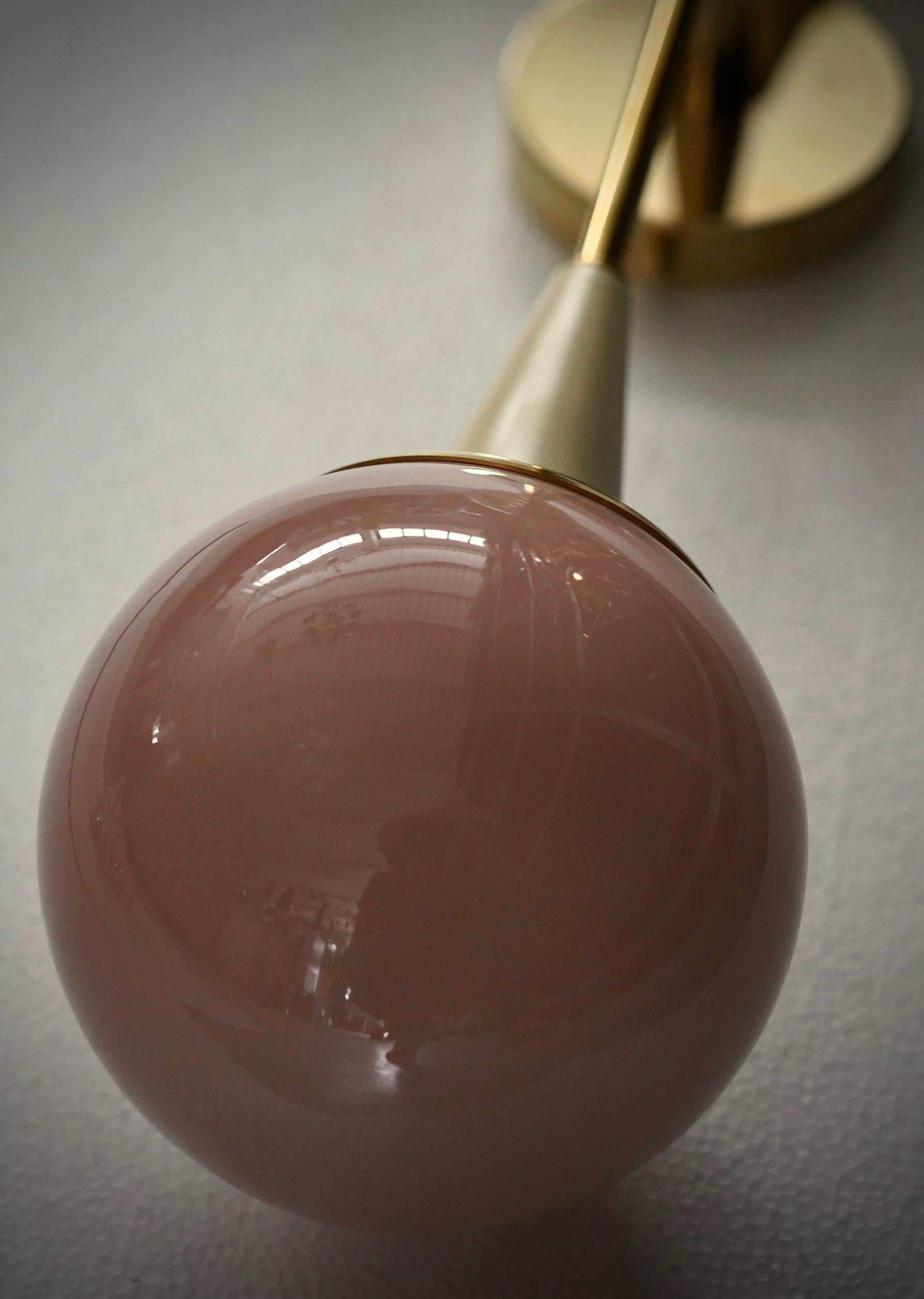 Aplique Redondo de Murano y Latón Color Rosa / Crema, 2000 en venta 1