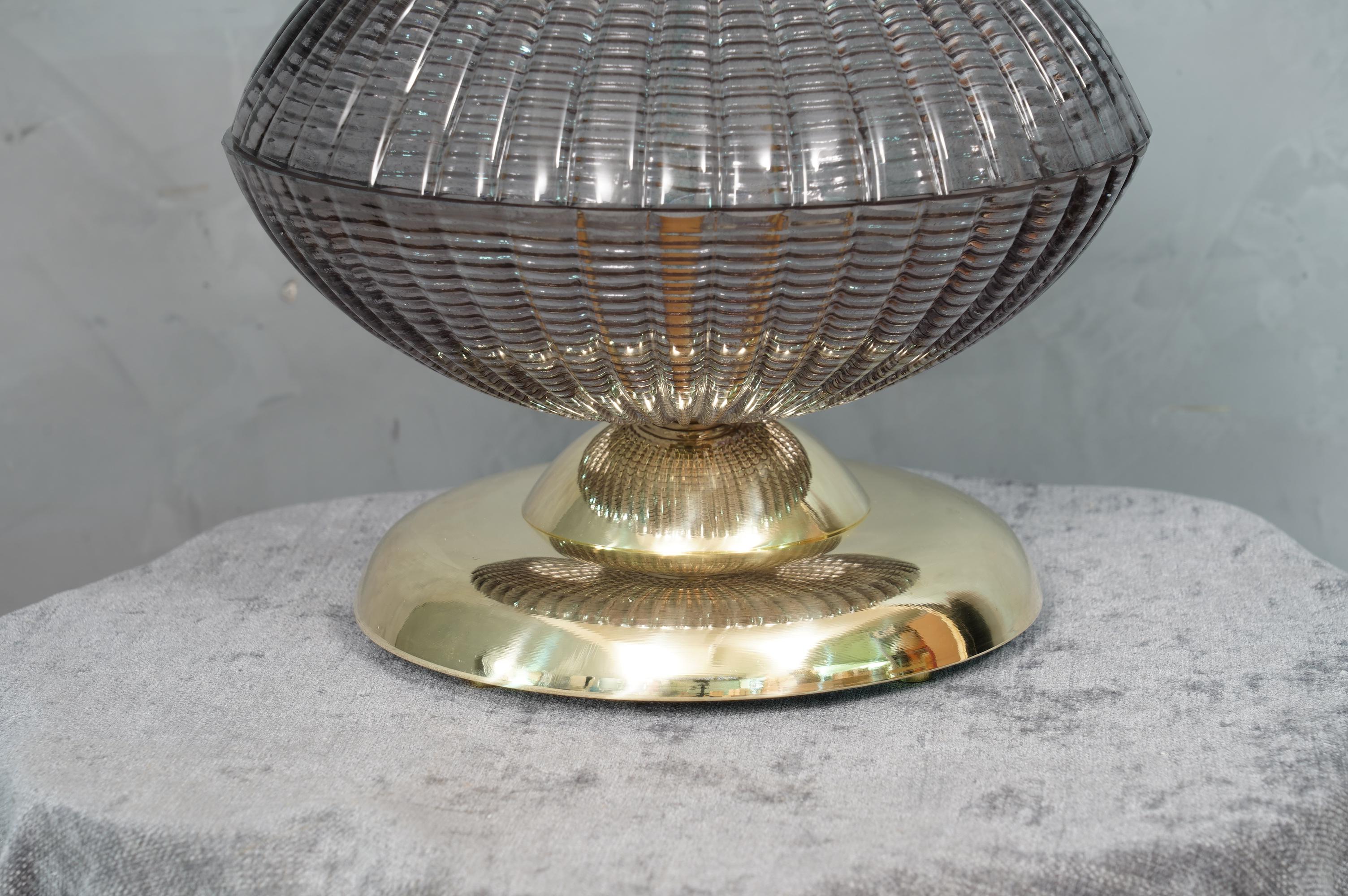 Murano Round Art Glass Smoked Color Mid-century Chandelier, 1980 In Good Condition For Sale In Rome, IT