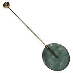 Murano Round Green Glass and Brass Modern Lantern, 2020
