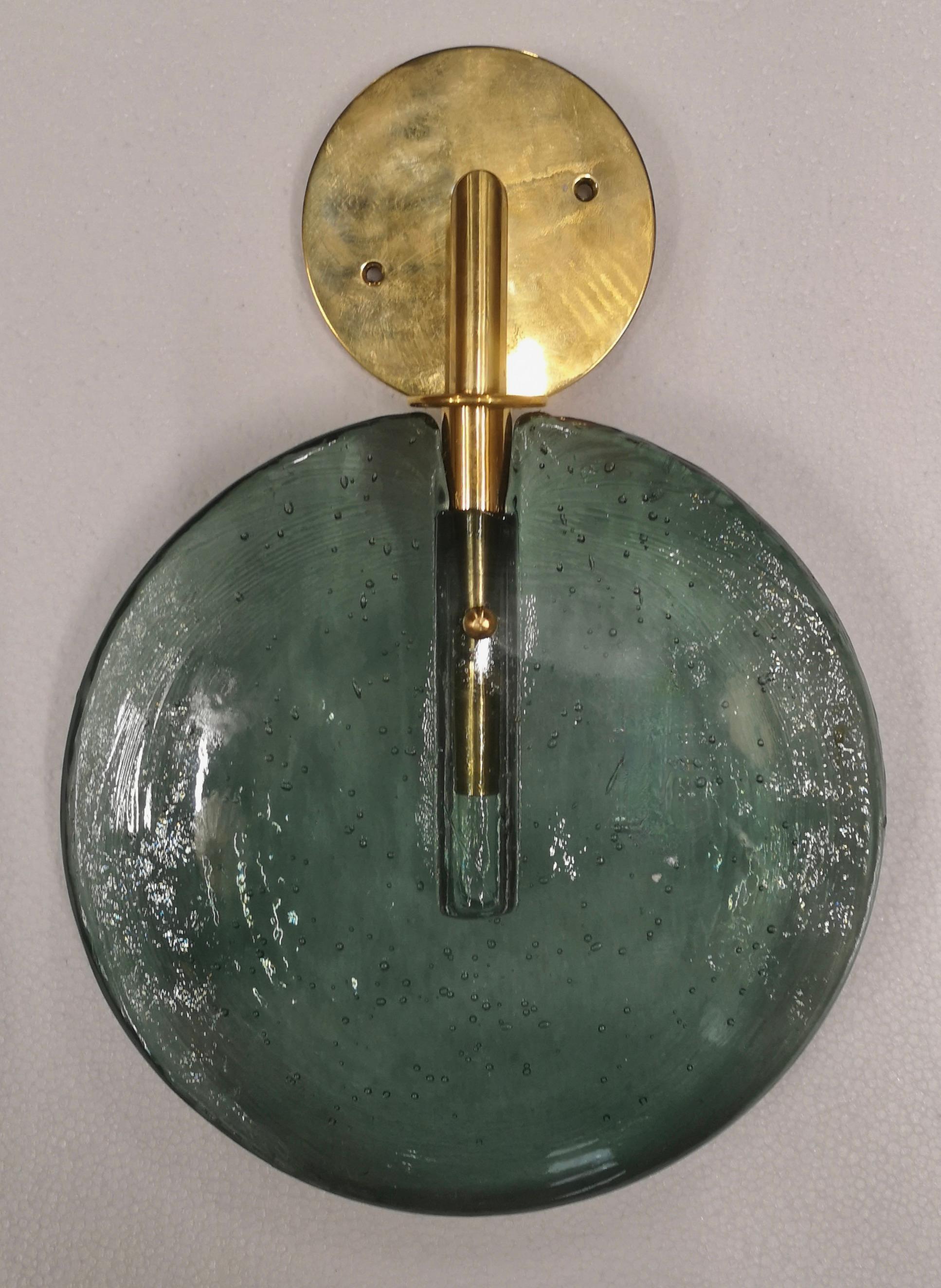 green glass wall sconce