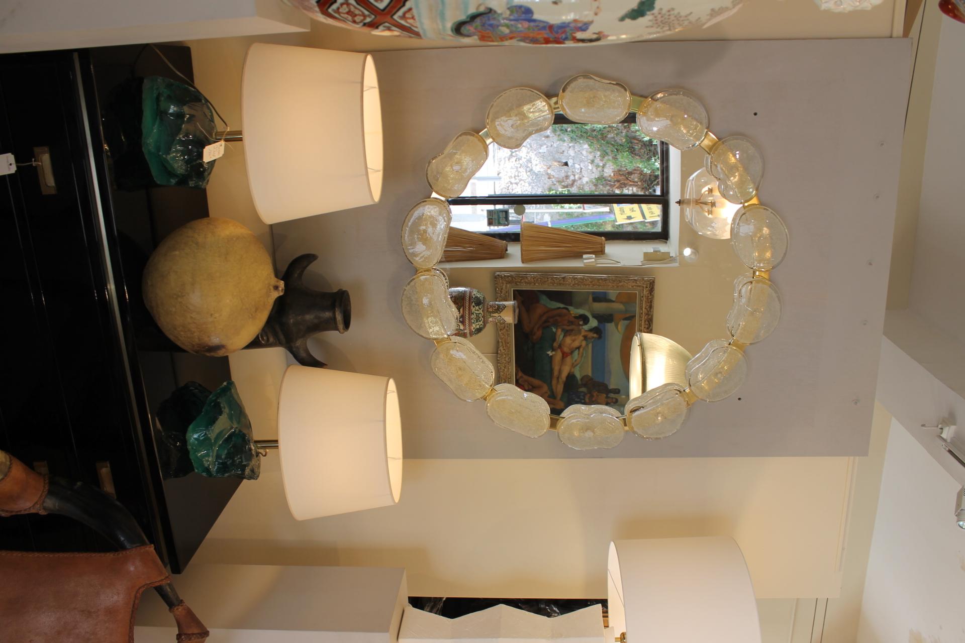 Murano round mirror, pebbles, Modernist In Excellent Condition For Sale In Nice, FR