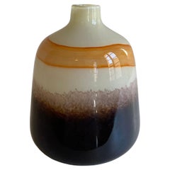 Vaso da fiori rotondo in vetro artistico multicolore di Murano