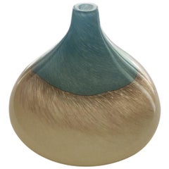 Murano Round Multicolored Art Glass Single Stem Flower Vase