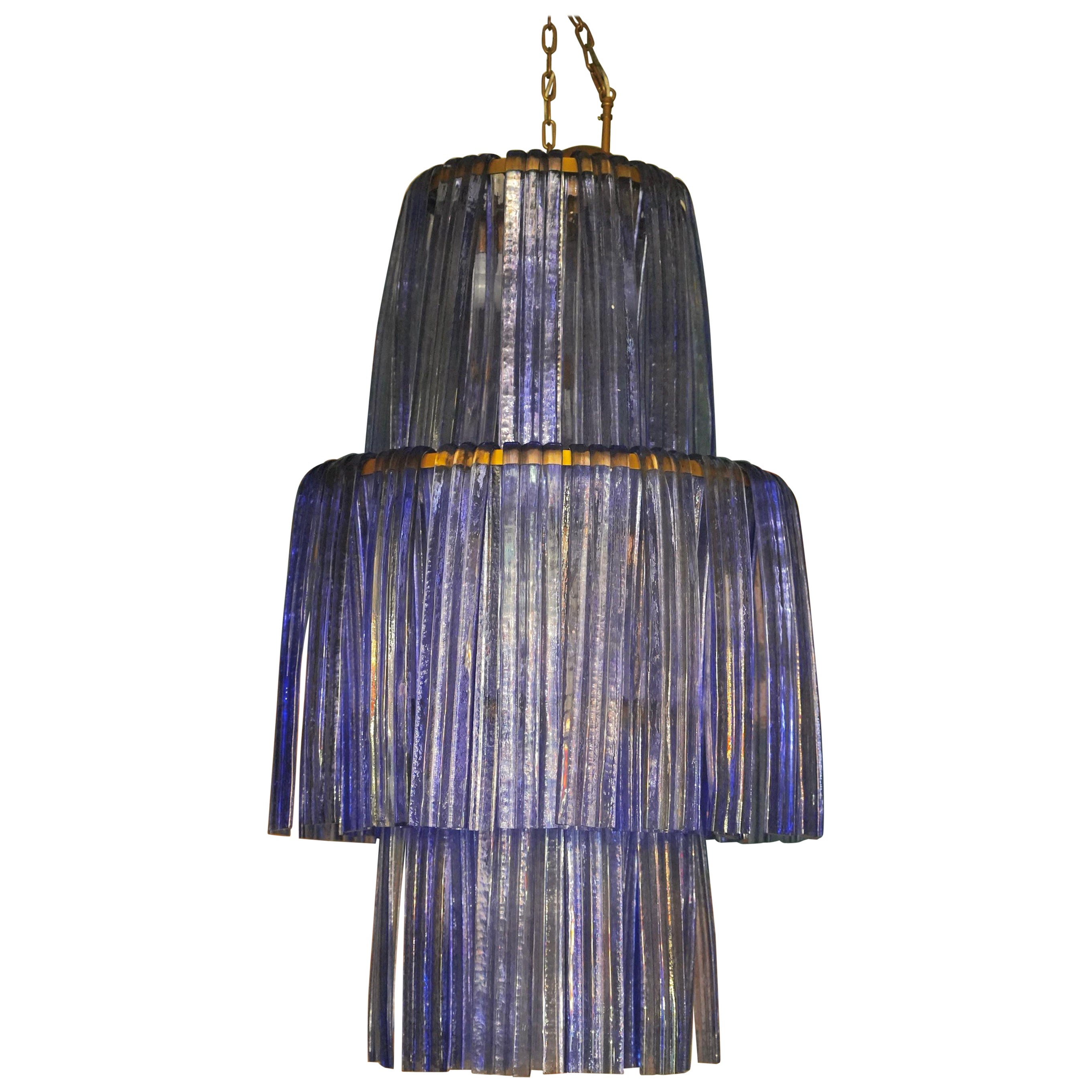 Lampadari e pendenti rotondi in vetro artistico di Murano color pervinca, 2020