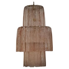 Lampadari rotondi di Murano in vetro artistico color rosa, metà del secolo scorso, 2000
