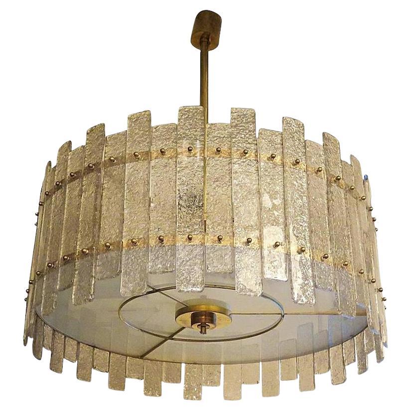 Lampadari e pendenti rotondi in vetro artistico trasparente e ottone di Murano, 2020 in vendita