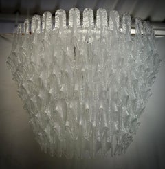Murano Round Transparent White Color Mid-century Chandelier and Pendant, 2000