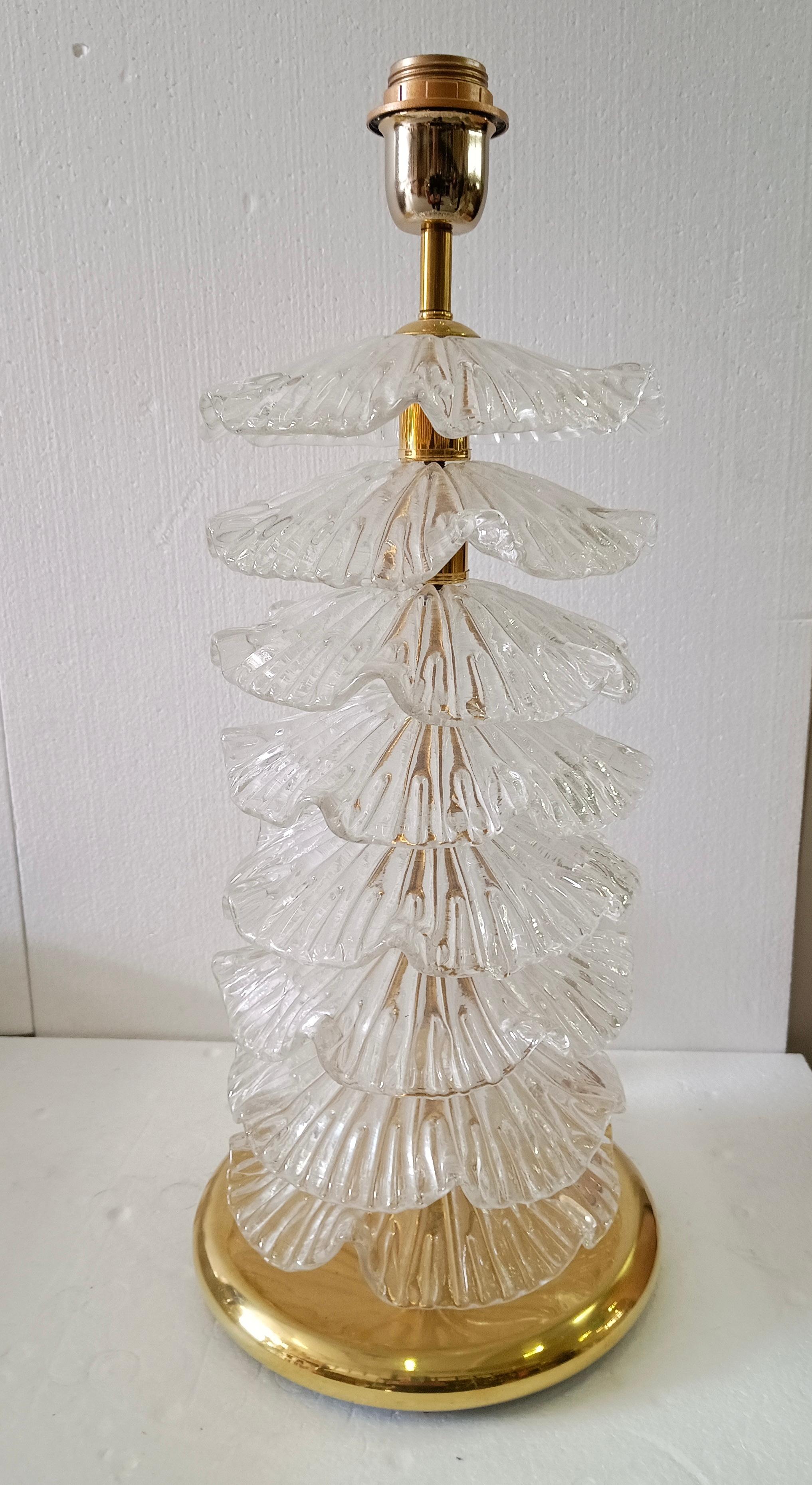Lampe de table du milieu du siècle en verre d'art violet et laiton, Murano, 2020 en vente 2