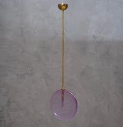 Murano Round Violet Glass and Brass Modern Lantern, 2020