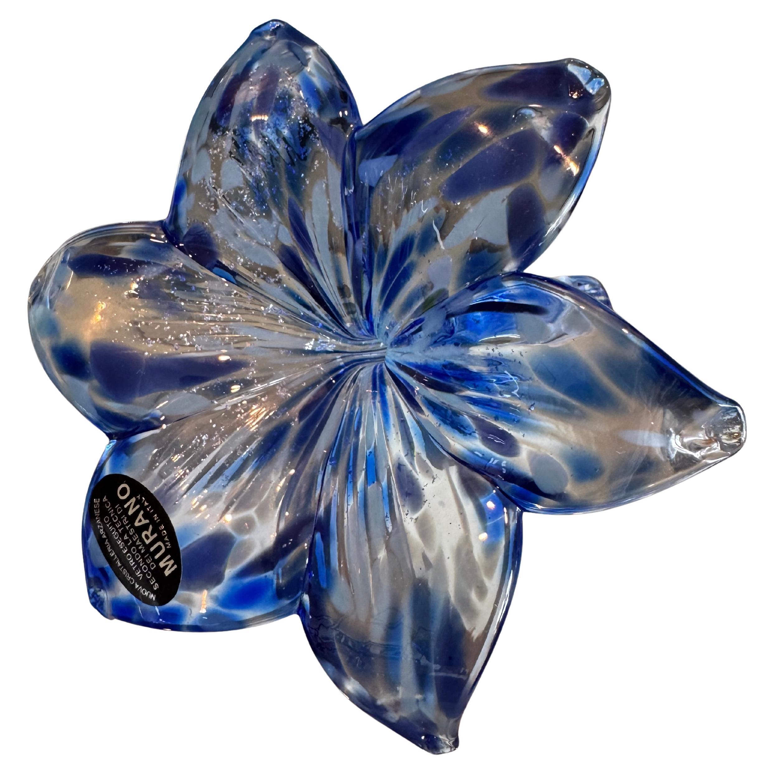 Murano Royal Blue Handblown Flower