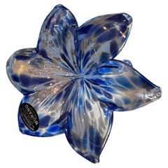 Murano Royal Blue Handblown Flower