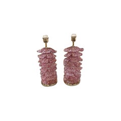 Murano Ruffle Lamps Amethyst