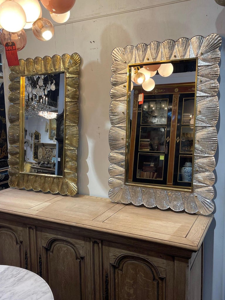 Murano Ruffle Mirror For Sale at 1stDibs