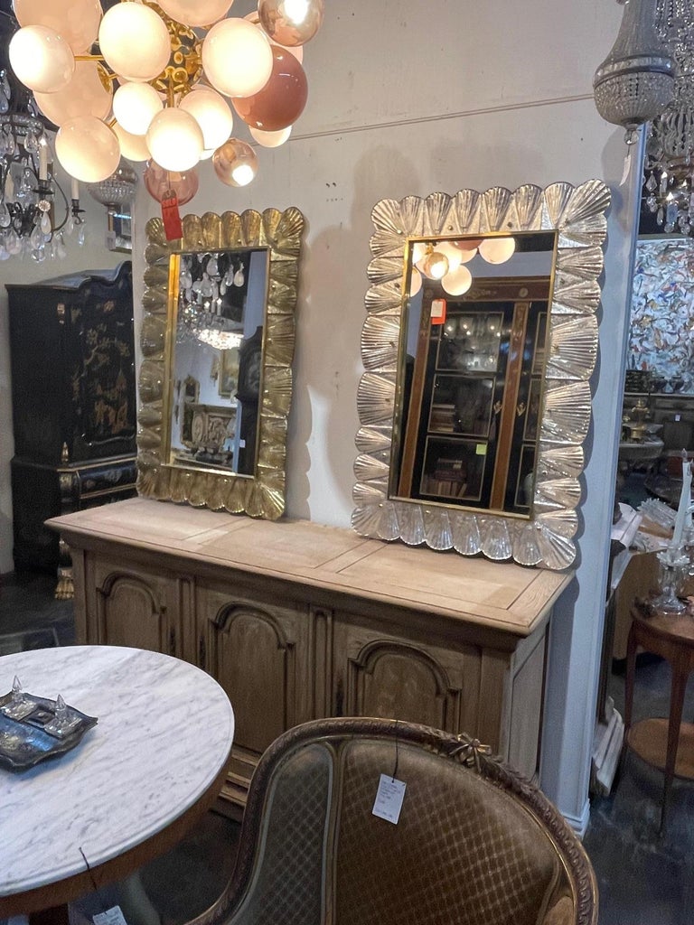 Murano Ruffle Mirror For Sale at 1stDibs
