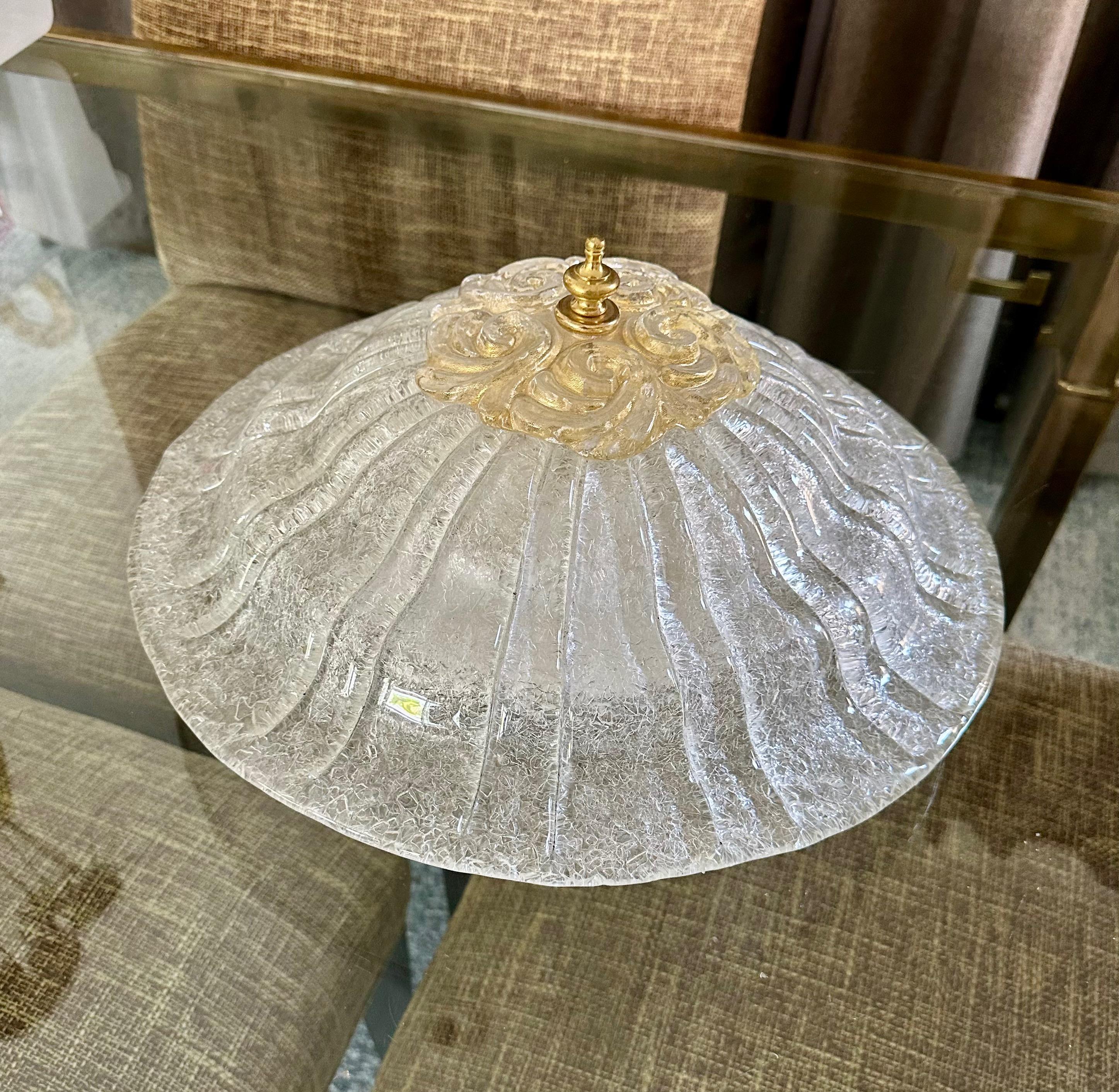 Plafonnier encastré en verre Murano Rugiadoso Bon état - En vente à Palm Springs, CA