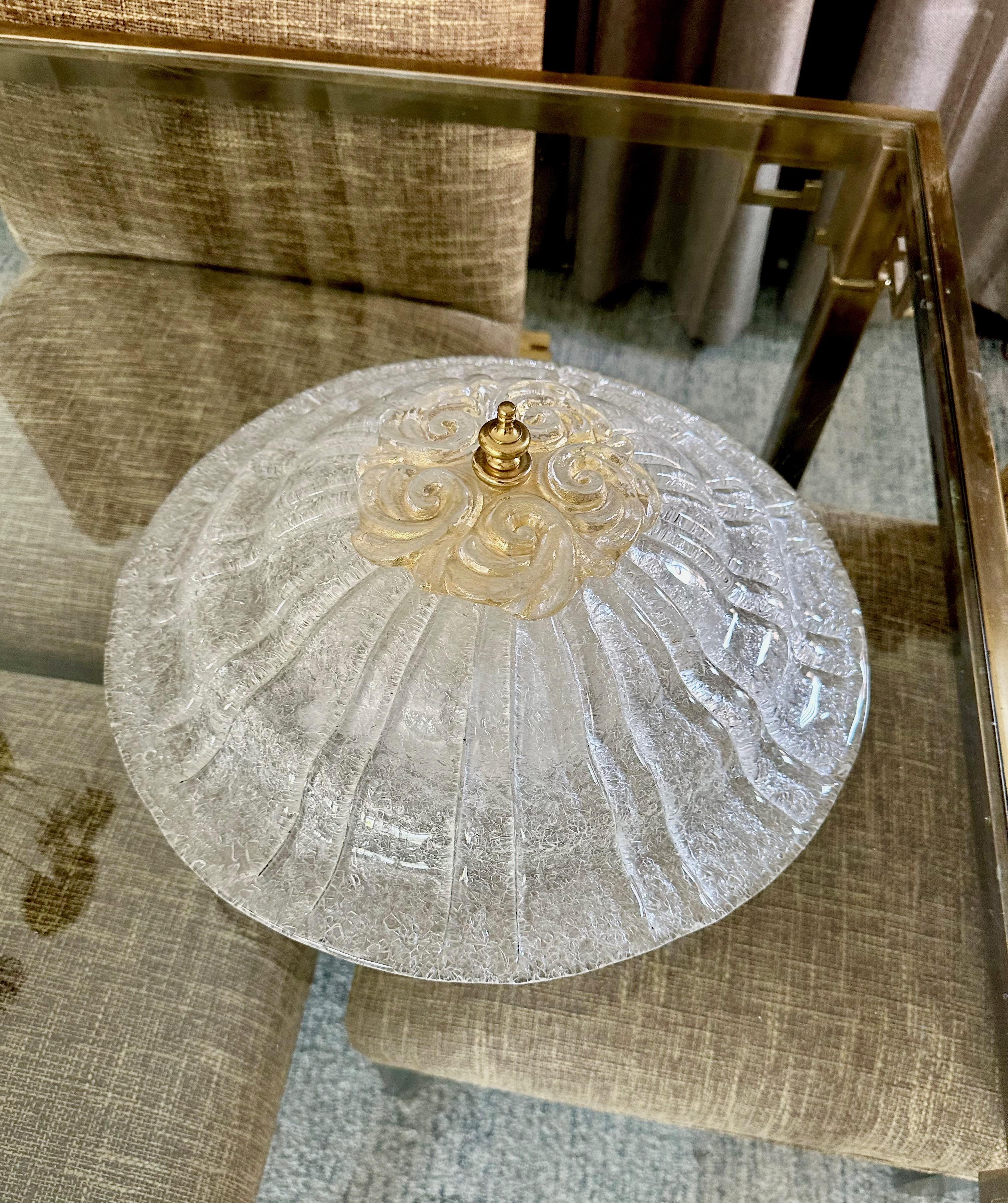 Fin du 20e siècle Plafonnier encastré en verre Murano Rugiadoso en vente