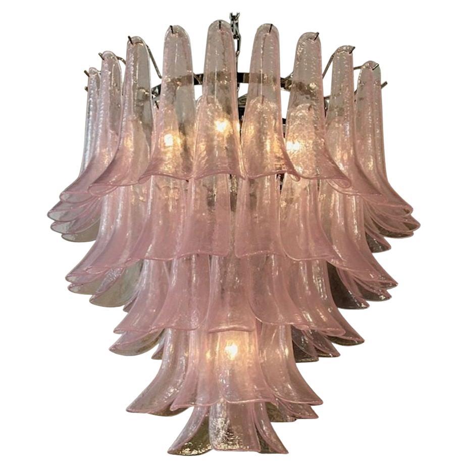 Lustre cascade Murano en rose