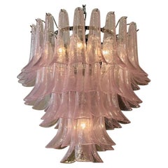 Lampadario a cascata di Murano Saddle in rosa