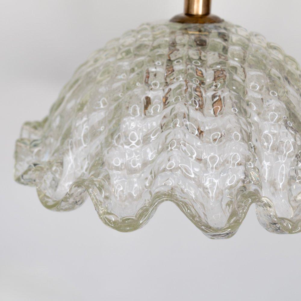 Murano Scalloped Glass Pendant Light For Sale 1