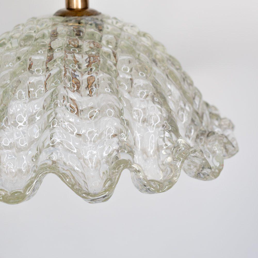 Murano Scalloped Glass Pendant Light For Sale 2