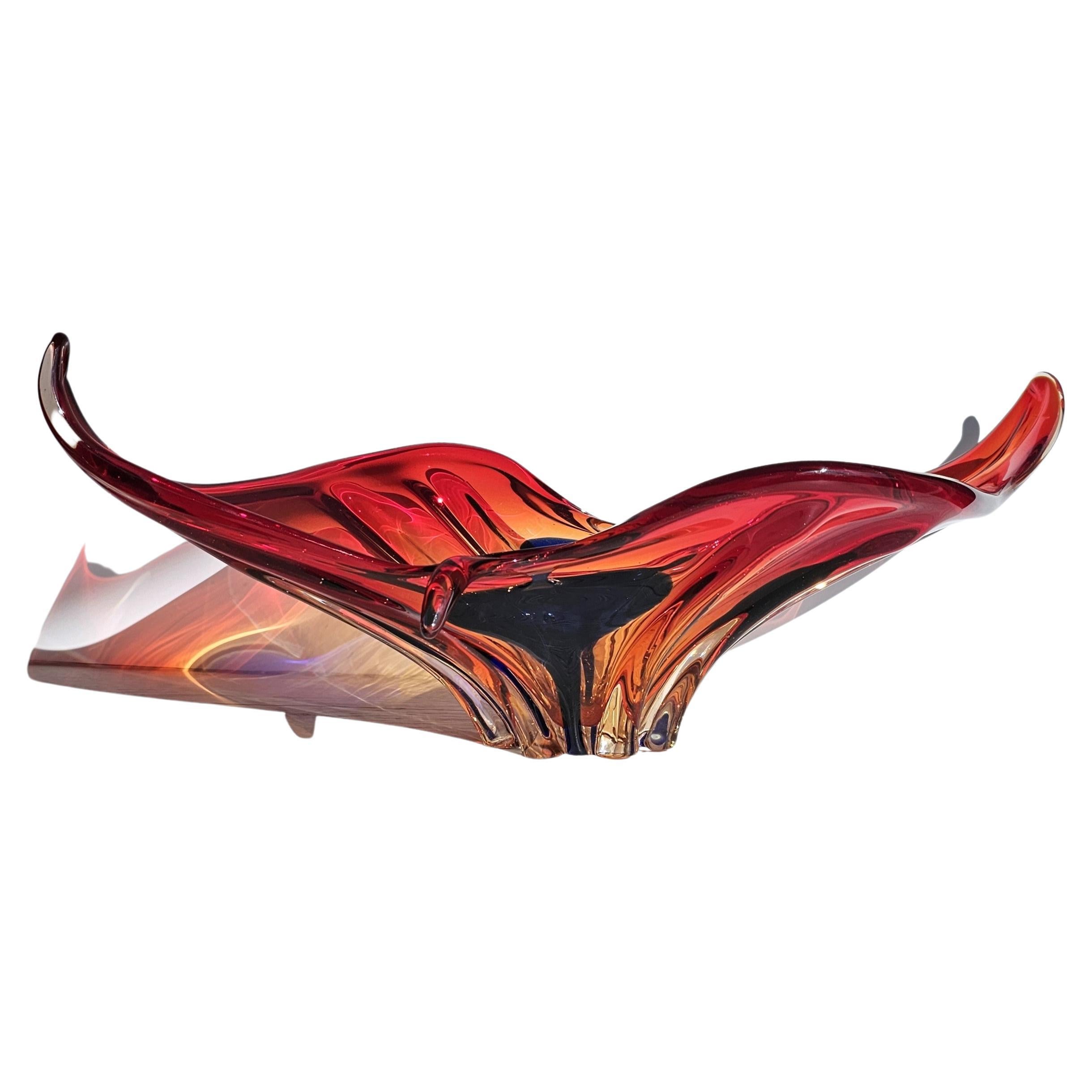 Murano, Scarlet Candy, Amber and Midnight Blue Palette, Splash Bowl Centrepiece