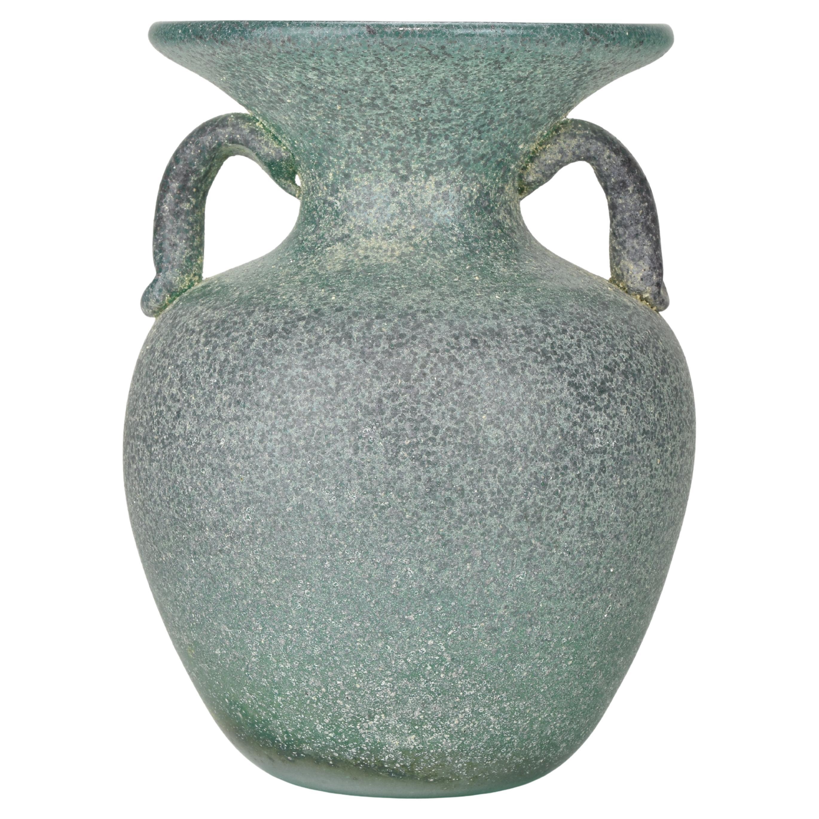 Murano Scavo Amphora Vase attributed to Seguso, 1960s Italian Art Glass