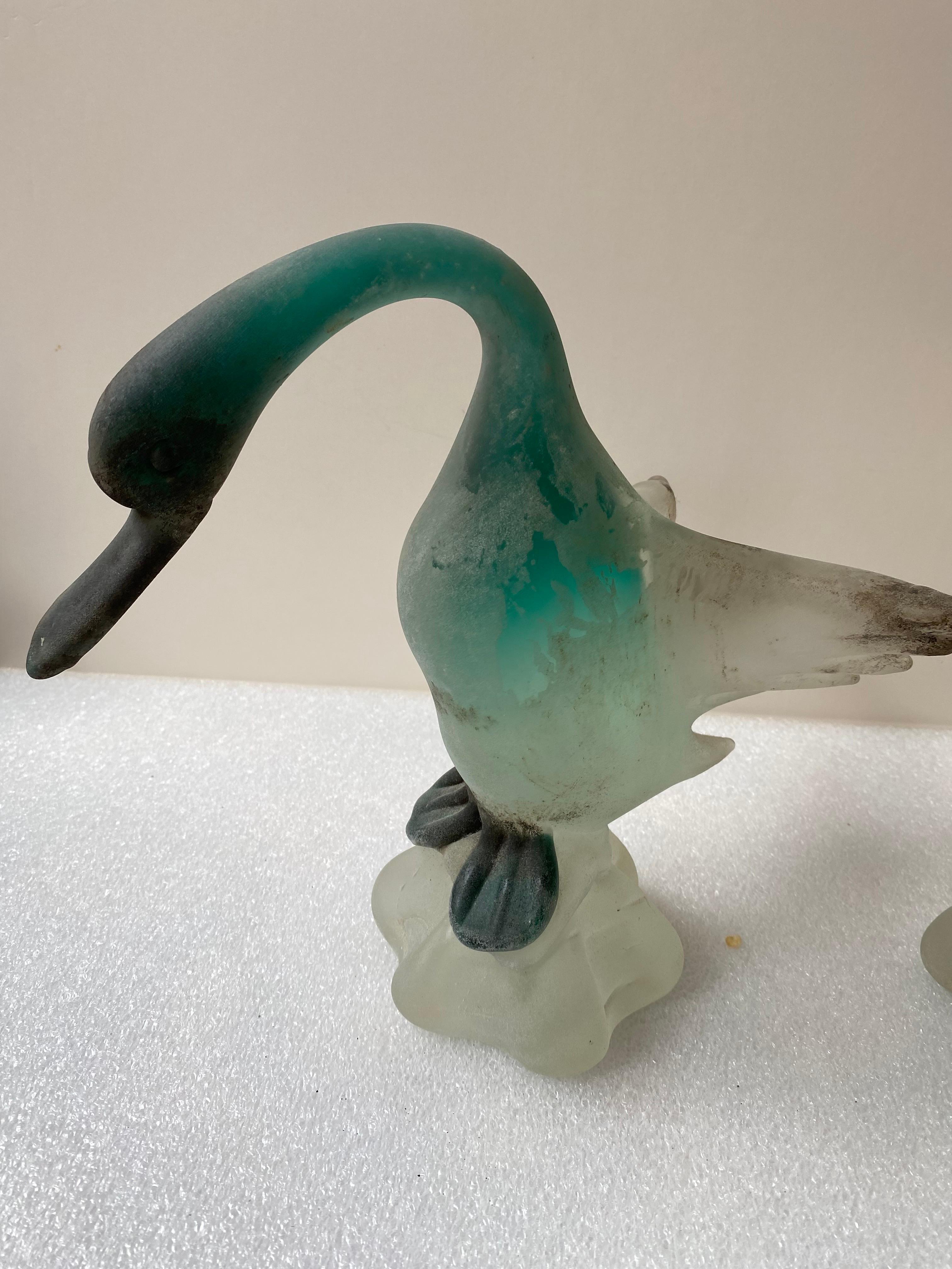 Italian Murano Scavo Cenedese Glass Ducks