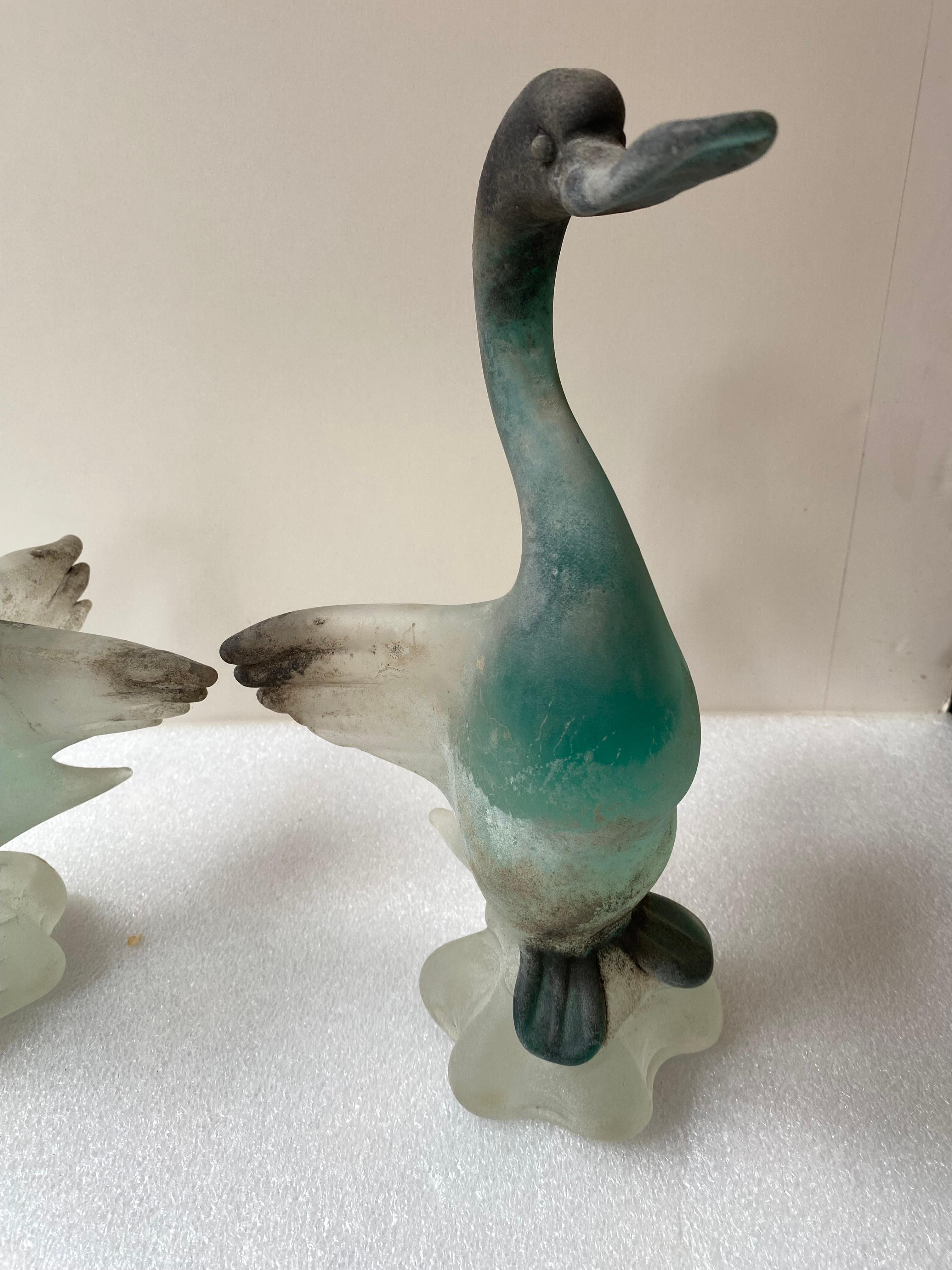 Murano Scavo Cenedese Glass Ducks In Good Condition In Philadelphia, PA