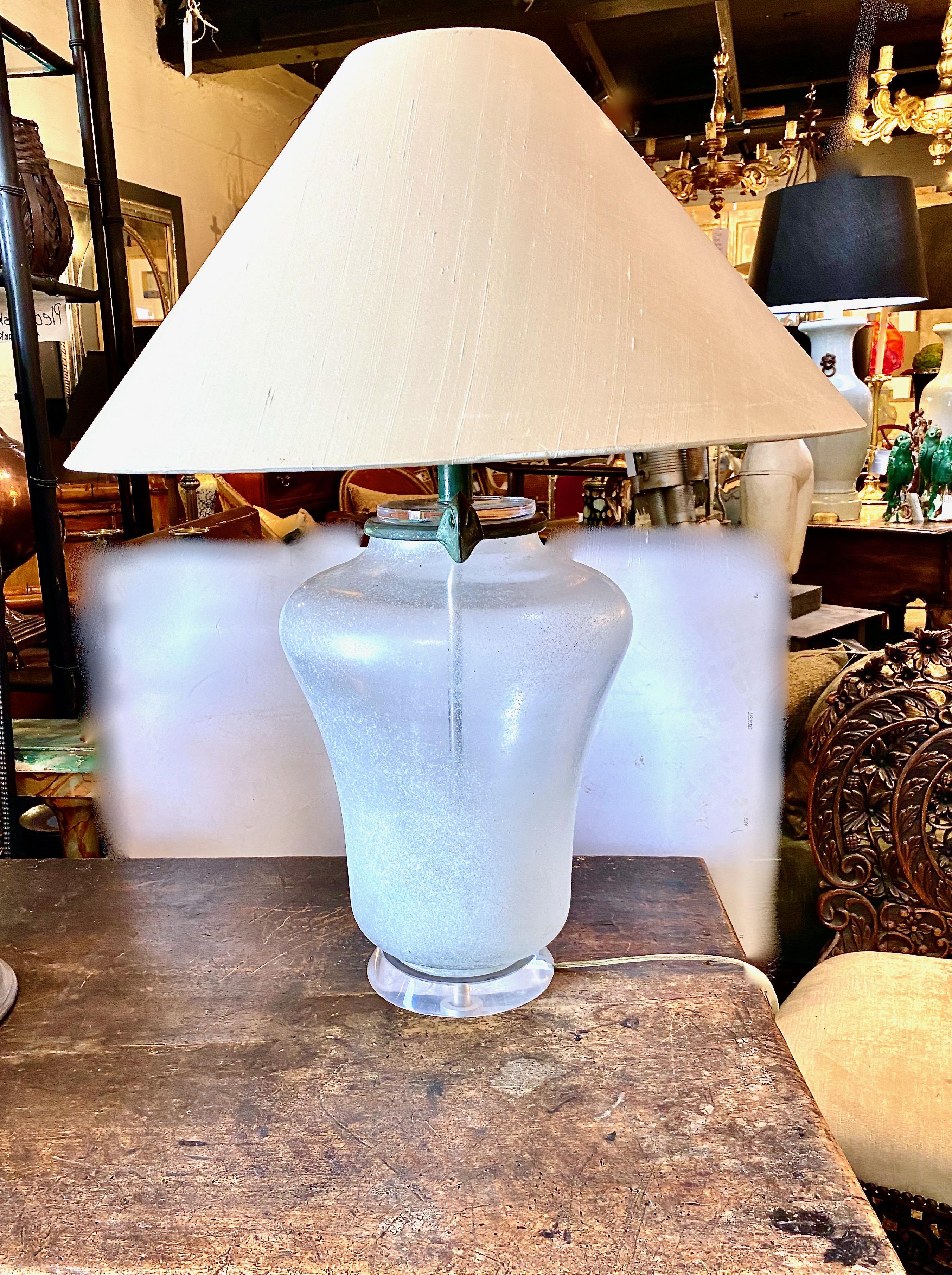 20th Century Murano Scavo Corroso Lamp, II For Sale