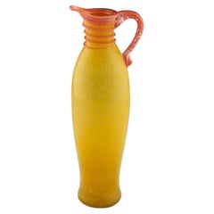 Murano Scavo Glass Ewer, c1970